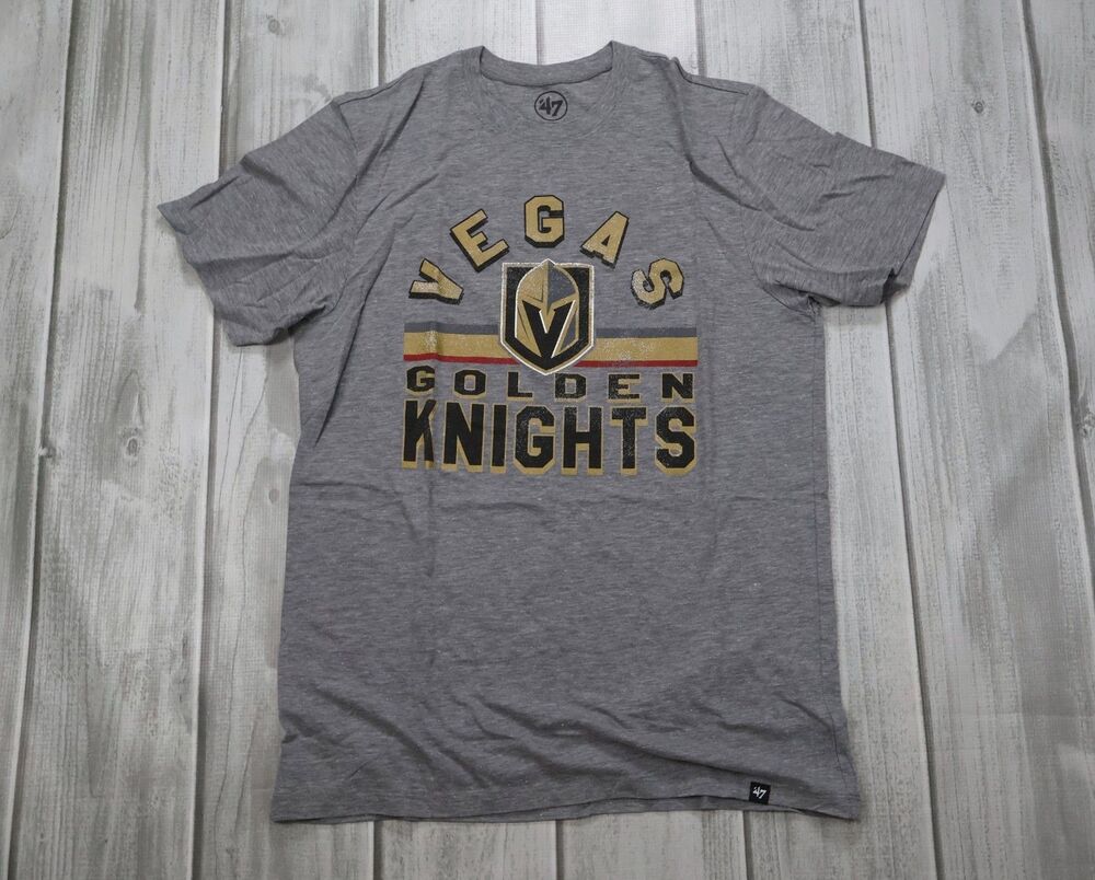 Vegas Golden Knights NHL Gray '47 Brand Graphic Print T-Shirt Men's sz Medium